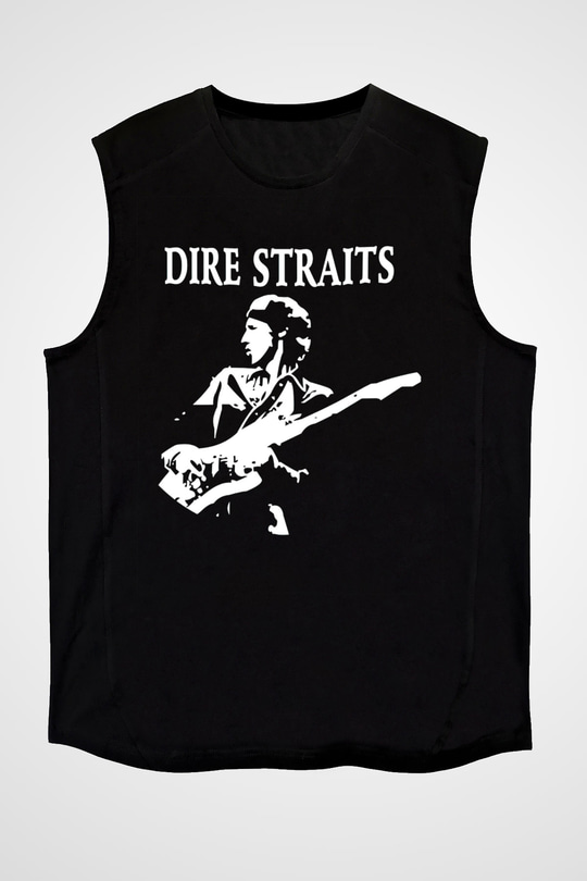 Dire Straits Siyah Unisex Kolsuz Tişört