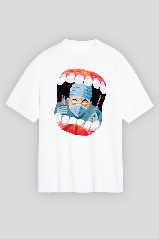 Diş hekimi Beyaz Unisex Oversize Tişört T-Shirt