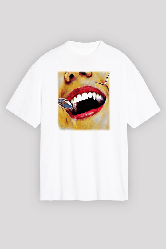 Diş hekimi Beyaz Unisex Oversize Tişört T-Shirt