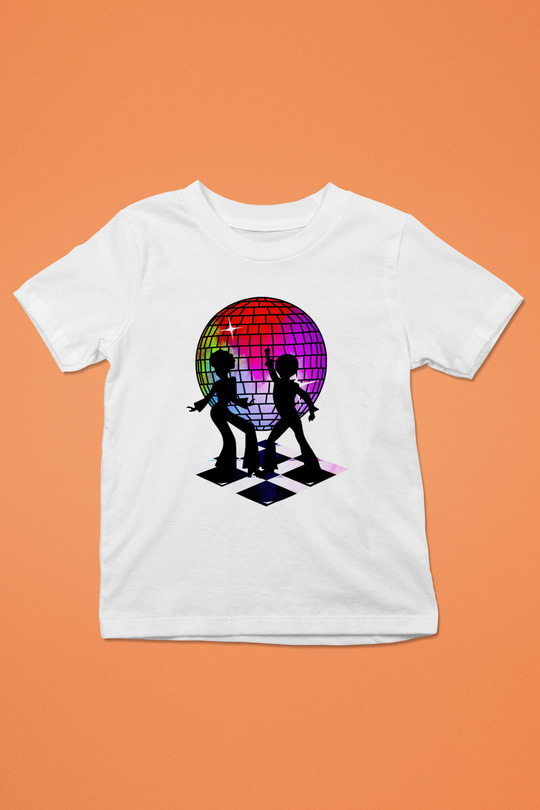 Disko Beyaz Unisex Çocuk Tişört