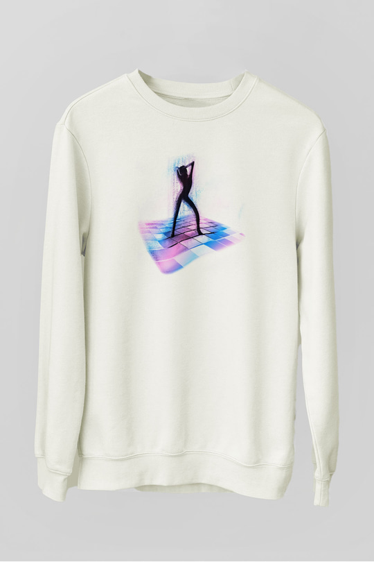 Disko Beyaz Unisex Sweatshirt