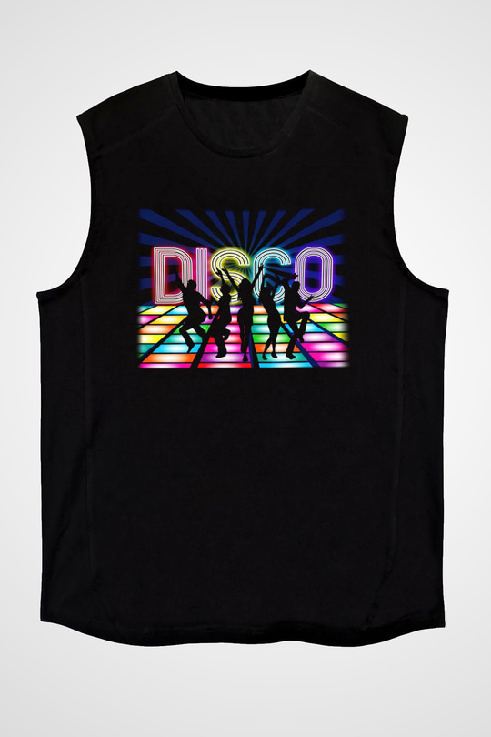 Disko Siyah Unisex Kolsuz Tişört