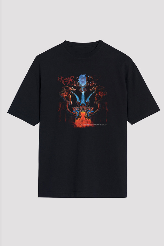 Dismember Baskılı Unisex Siyah Oversize Tişört