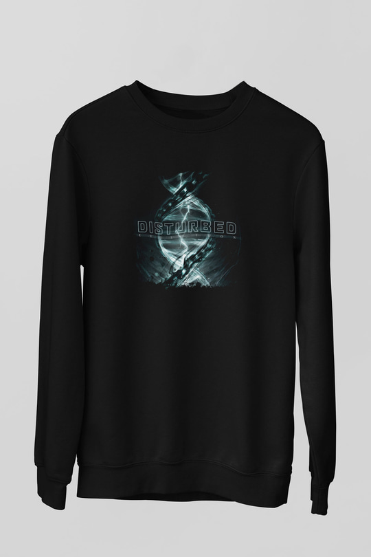 Disturbed Baskılı Unisex Siyah Sweatshirt