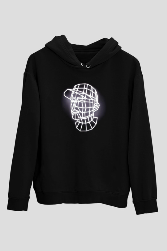 DJ Siyah Unisex Kapşonlu Sweatshirt