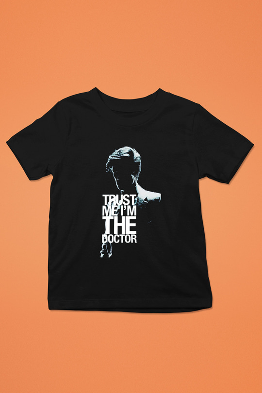 Doctor Who Baskılı Siyah Unisex Çocuk Tişört