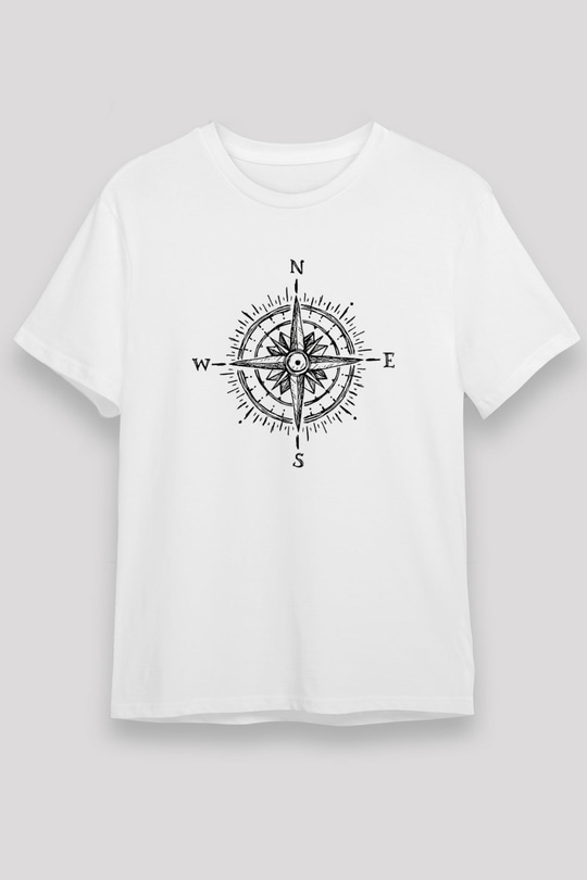 Doğa Yürüyüşü Baskılı Unisex Beyaz Tişört - Tshirt