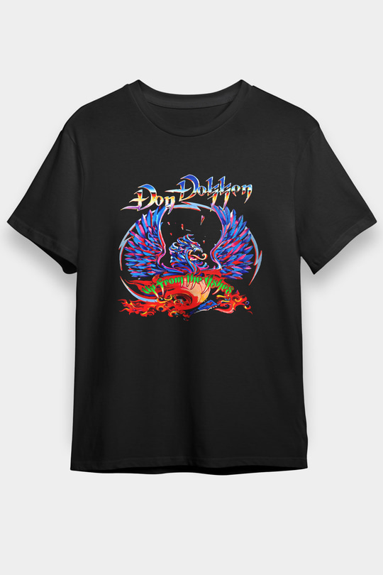 Dokken Baskılı Unisex Siyah Tişört - Tshirt