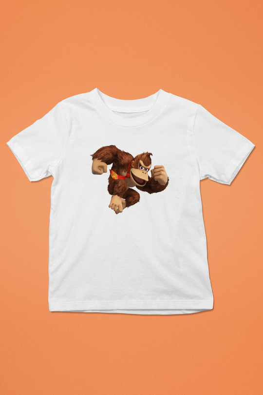 Donkey Kong Beyaz Unisex Çocuk Tişört