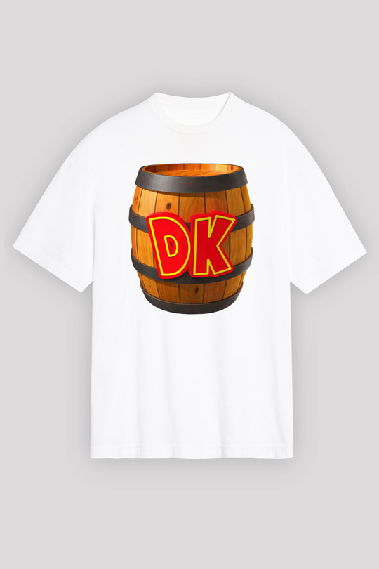 Donkey Kong Beyaz Unisex Oversize Tişört T-Shirt