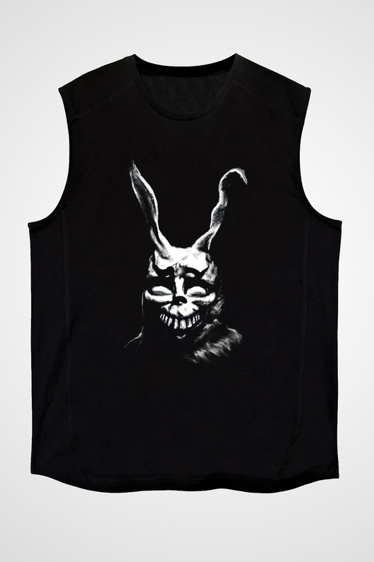 Donnie Darko Baskılı Unisex Siyah Kolsuz Tişört - Tshirt