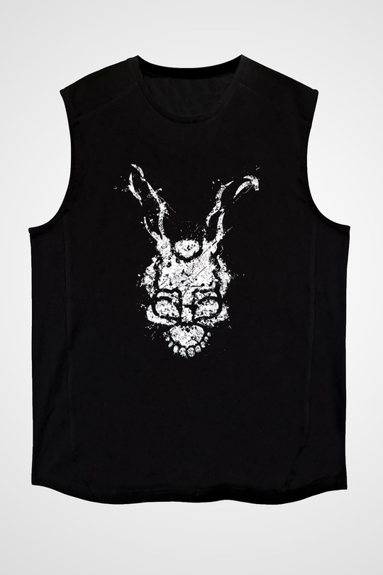 Donnie Darko Baskılı Unisex Siyah Kolsuz Tişört - Tshirt