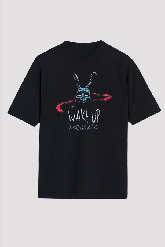 Donnie Darko Baskılı Unisex Siyah Oversize Tişört - Tshirt