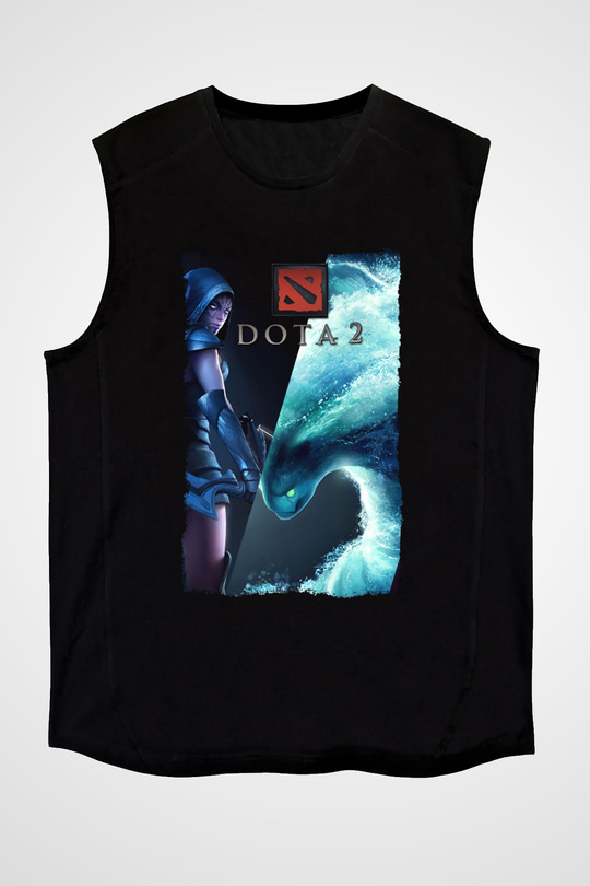 Dota 2 Siyah Unisex Kolsuz Tişört
