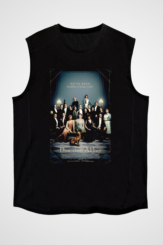 Downtown Abbey Siyah Unisex Kolsuz Tişört