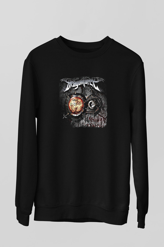 Dragon Force Baskılı Unisex Siyah Sweatshirt