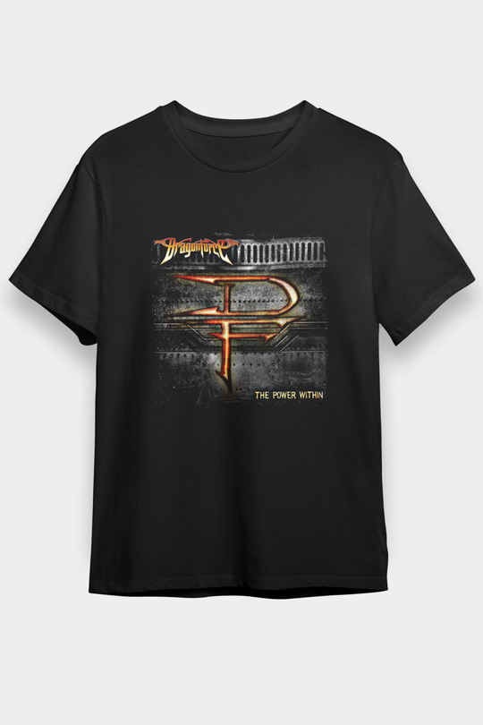 Dragon Force Baskılı Unisex Siyah Tişört