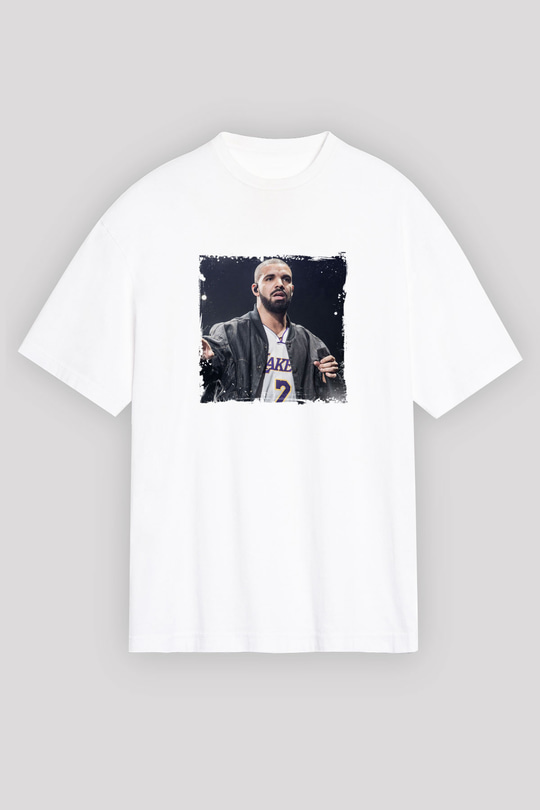 Drake Baskılı Unisex Beyaz Tişört