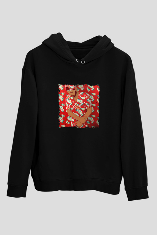 Drake Baskılı Unisex Siyah Hoodie
