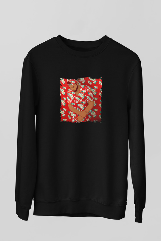 Drake Baskılı Unisex Siyah Sweatshirt