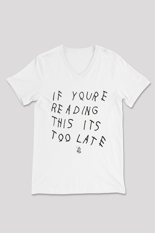 Drake Beyaz Unisex V Yaka Tişört T-Shirt