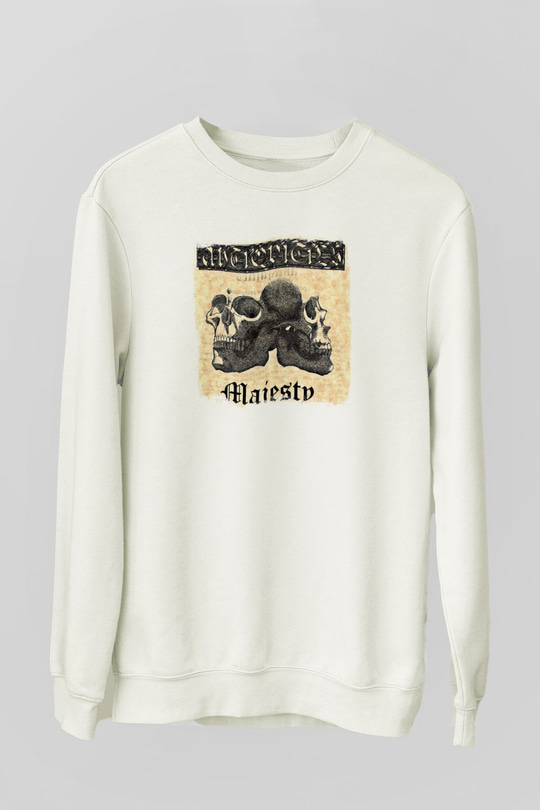 Dream Theater Baskılı Unisex Beyaz Sweatshirt