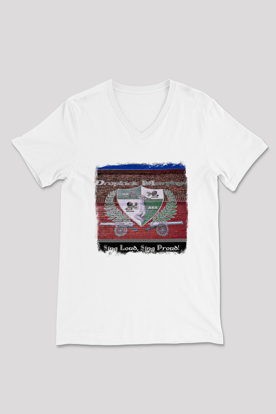 Dropkick Murphys Baskılı Unisex Beyaz V Yaka Tişört