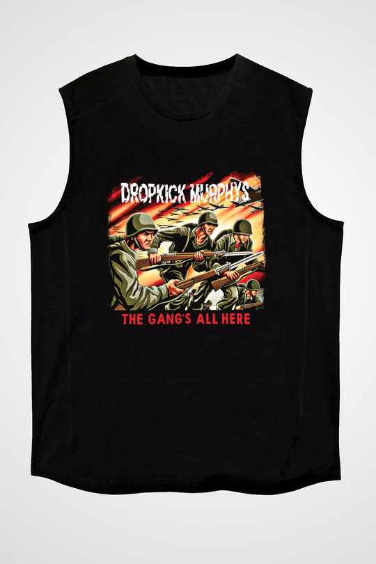 Dropkick Murphys Baskılı Unisex Siyah Kolsuz Tişört