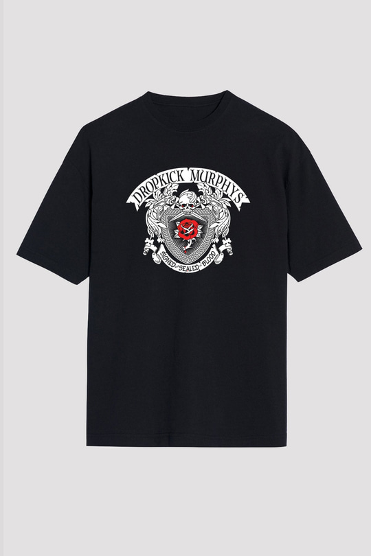 Dropkick Murphys Baskılı Unisex Siyah Oversize Tişört