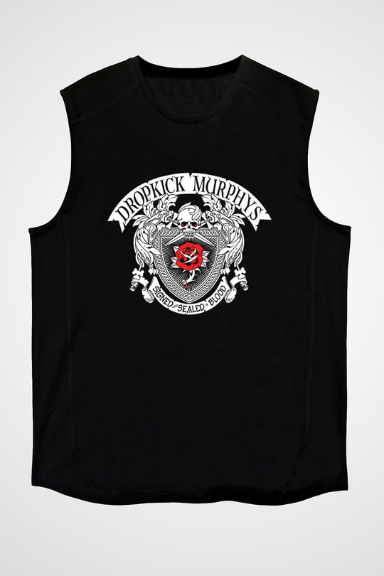 Dropkick Murphys Baskılı Unisex Siyah Kolsuz Tişört