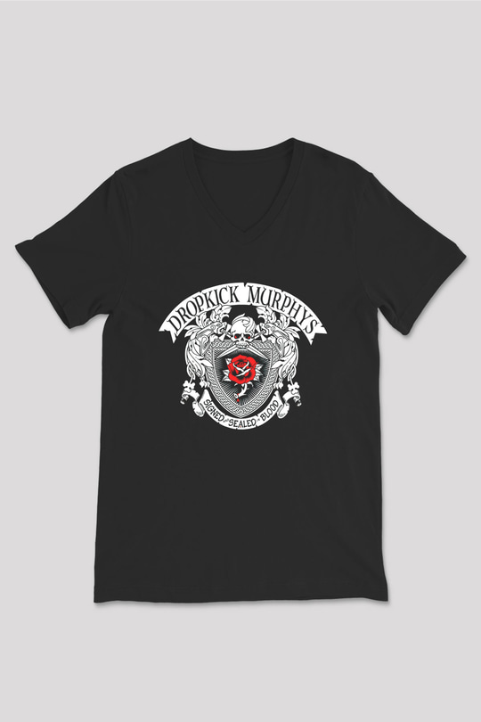 Dropkick Murphys Siyah Unisex V Yaka Tişört T-Shirt