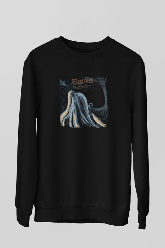Drudkh Baskılı Unisex Siyah Sweatshirt