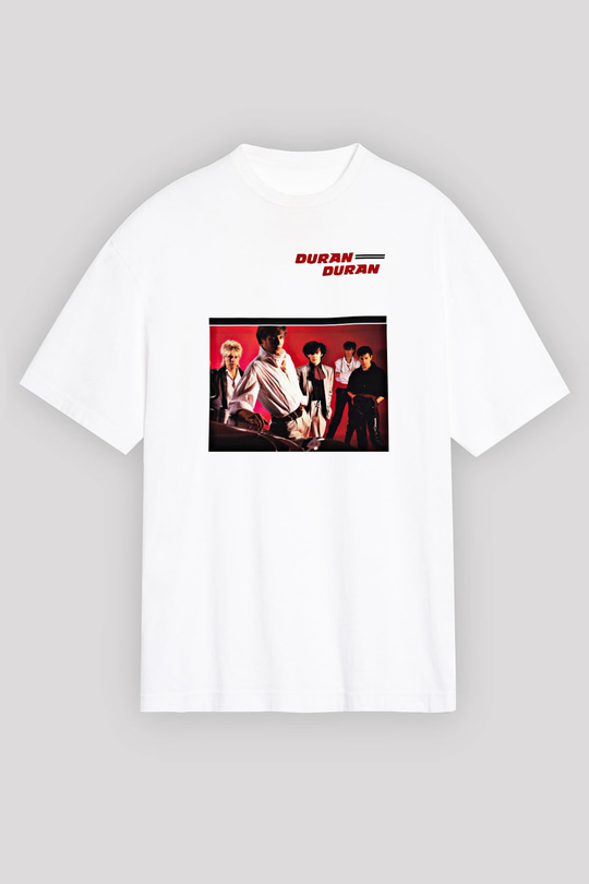Duran Duran Baskılı Unisex Beyaz Oversize Tişört