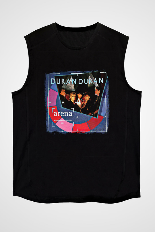 Duran Duran Baskılı Unisex Siyah Kolsuz Tişört