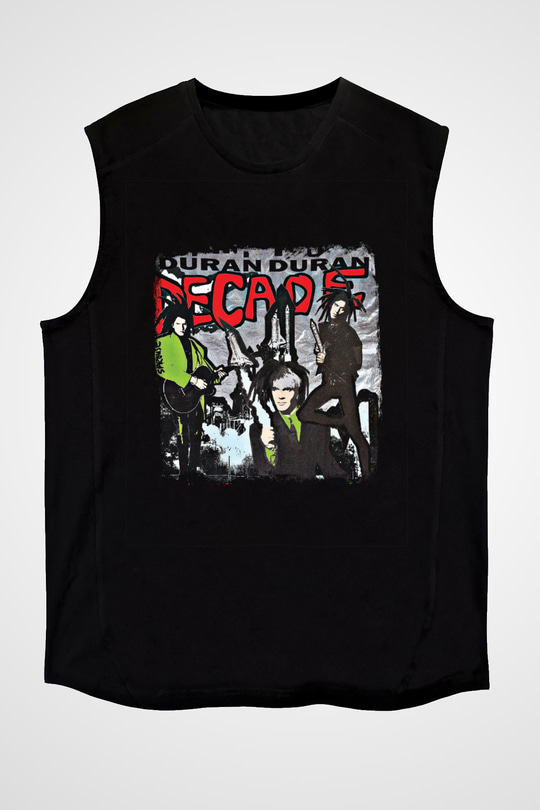 Duran Duran Baskılı Unisex Siyah Kolsuz Tişört
