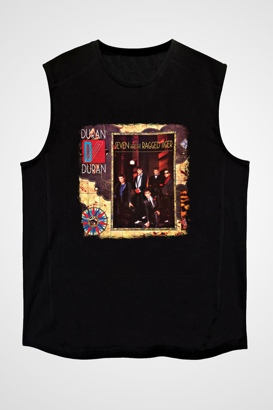 Duran Duran Baskılı Unisex Siyah Kolsuz Tişört