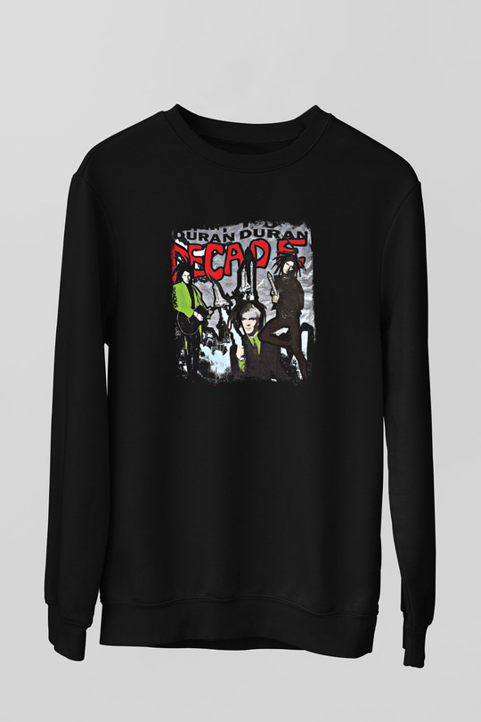Duran Duran Baskılı Unisex Siyah Sweatshirt