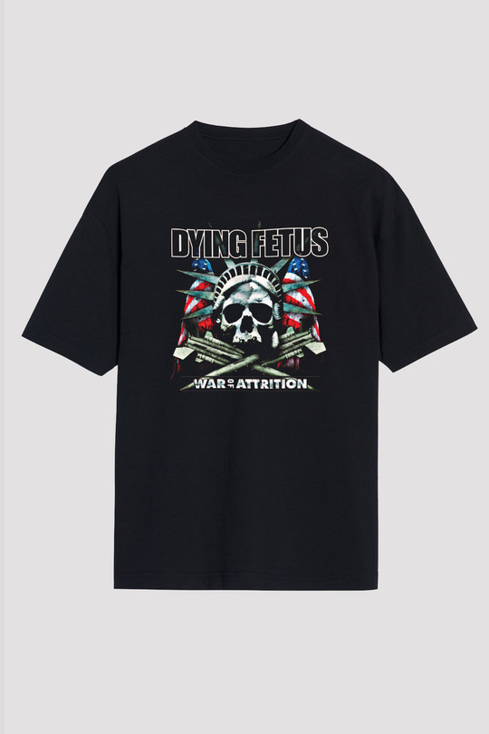 Dying Fetus Baskılı Unisex Siyah Oversize Tişört