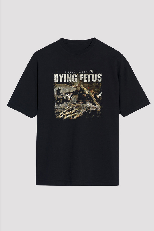 Dying Fetus Baskılı Unisex Siyah Oversize Tişört