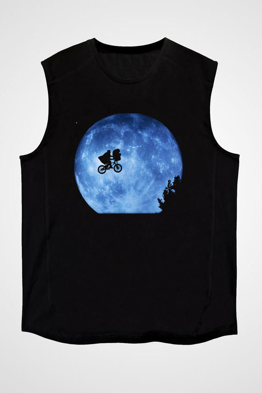 E.T. Siyah Unisex Kolsuz Tişört