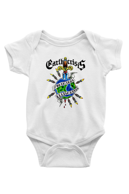 Earth Crisis Baskılı Beyaz Unisex Bebek Body - Zıbın