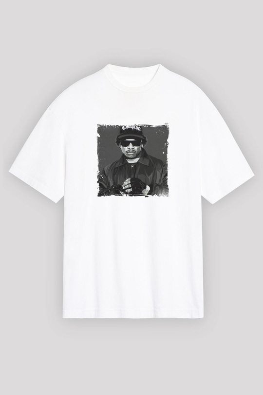 Eazy-E Baskılı Unisex Beyaz Tişört