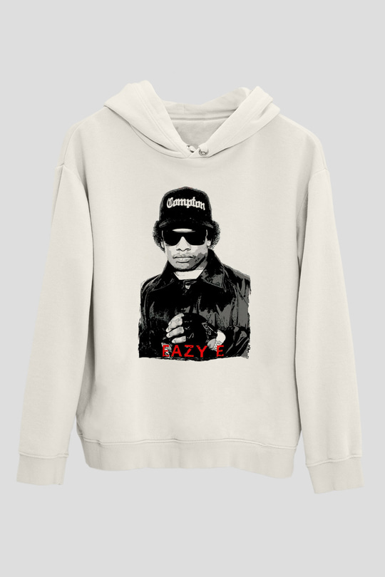 Eazy-E Beyaz Unisex Kapüşonlu Sweatshirt