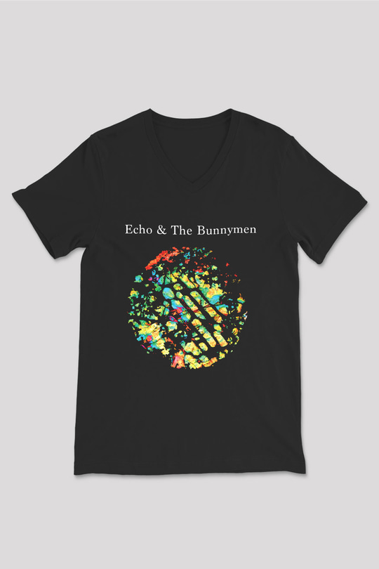 Echo and the Bunnymen Siyah Unisex V Yaka Tişört