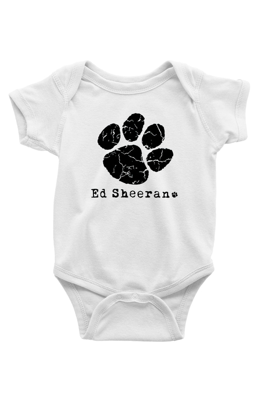 Ed Sheeran Baskılı Beyaz Unisex Bebek Body - Zıbın