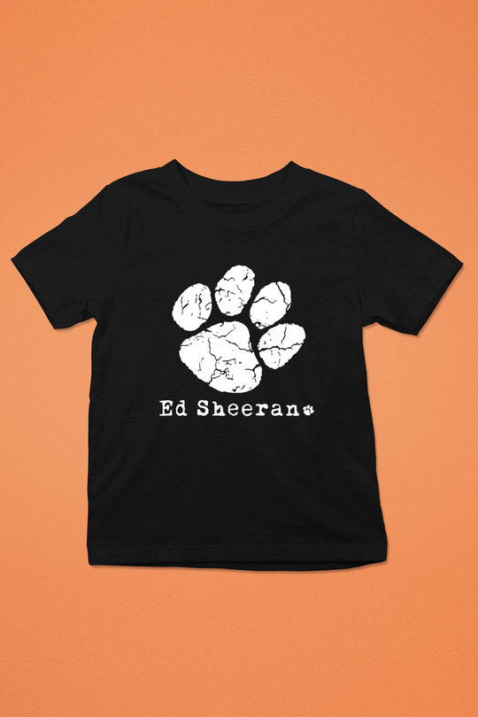 Ed Sheeran Baskılı Siyah Unisex Çocuk Tişört