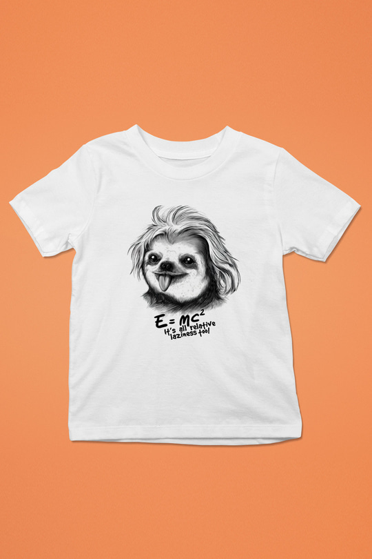 Einstein Baskılı Beyaz Unisex Çocuk Tişört