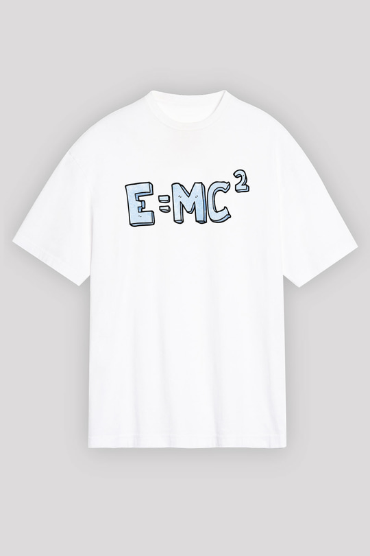 Einstein Beyaz Unisex Oversize Tişört T-Shirt