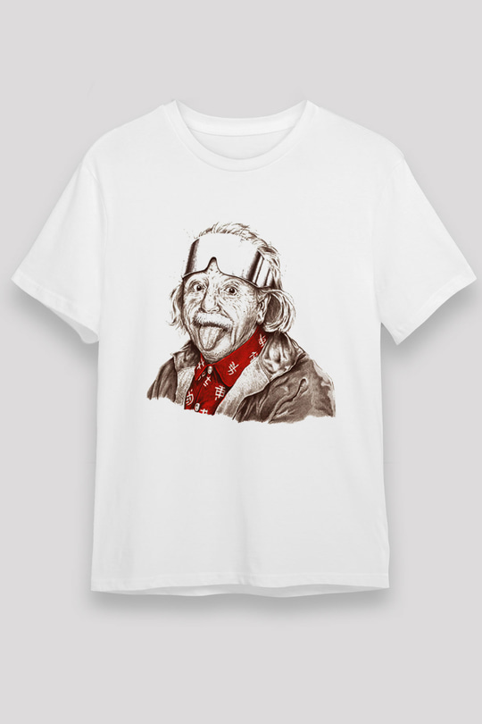 Einstein Beyaz Unisex Tişört T-Shirt - TişörtFabrikası