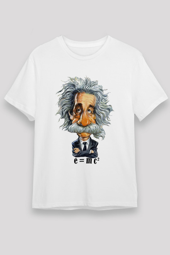 Einstein Beyaz Unisex Tişört T-Shirt - TişörtFabrikası